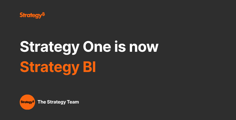 Video: Strategy One is now Strategy BI